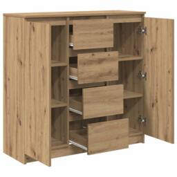 Berkfield Home Sideboard with Drawers Artisan Oak 100.5x35x98.5 cm Engineered Wood in Brown - thumbnail 5