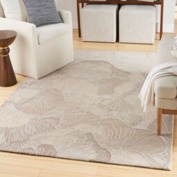 The Rug Shop UK Beige Modern Abstract Rayon Easy To Clean Cotton Backing Rug - Size: 160 cm x 220 cm - thumbnail 2