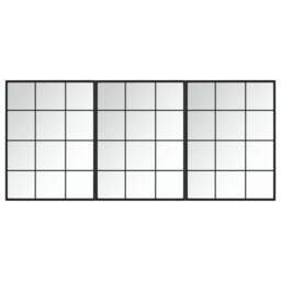 Berkfield Home Wall Mirrors 3 pcs Black 80x60 cm Metal - thumbnail 3