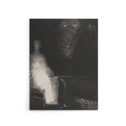 "Artery8 Gaze on the Chair Human Figure Outline Redon Canvas Wall Art in Grey - Size: W18"" x H24""" - thumbnail 1