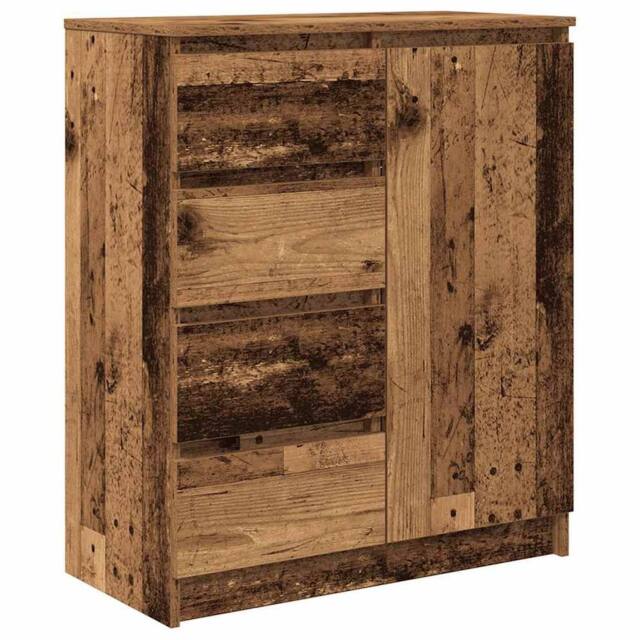 Berkfield Home Sideboard with Drawers Old Wood 71x35x84 cm Engineered Wood in Brown - Size: 71 x 35 x 84 cm - image 1