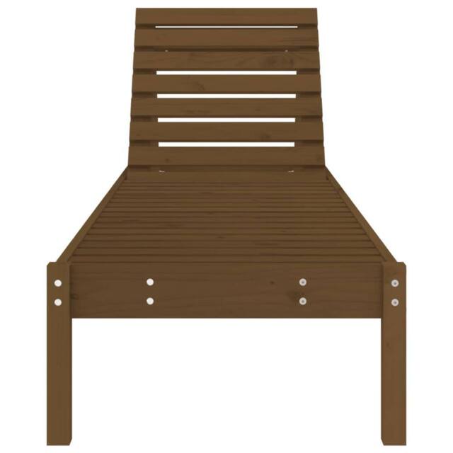 Berkfield Home Sun Lounger Honey Brown 199.5x60x74 cm Solid Wood Pine - image 1