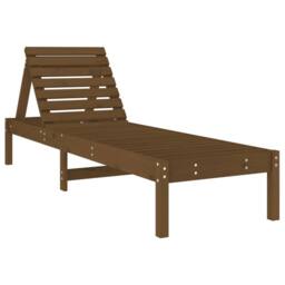 Berkfield Home Sun Lounger Honey Brown 199.5x60x74 cm Solid Wood Pine - thumbnail 3