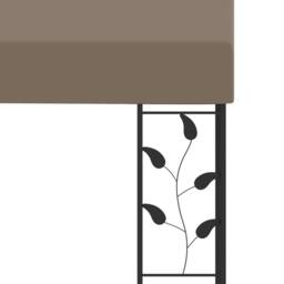Berkfield Home Wall-mounted Gazebo 3x3x2.5 m Taupe in Beige - thumbnail 5