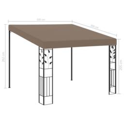 Berkfield Home Wall-mounted Gazebo 3x3x2.5 m Taupe in Beige - thumbnail 6
