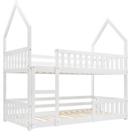Merax 3FT Twin Sleeper Bed White Wood House Bunk Bed With Ladder - Size: Single - thumbnail 3