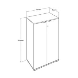 FWStyle 2 Door Lockable Office Storage Cabinet Anthracite Grey - thumbnail 5