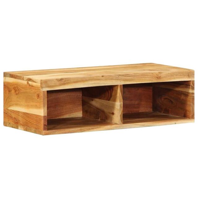 Berkfield Home Wall-mounted TV Cabinet 60x30x19 cm Solid Wood Acacia in Brown - Size: 60 x 30 x 19 cm