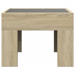 Berkfield Home Coffee Table with Infinity LED Sonoma Oak 40x40x30 cm in Brown - Size: 40 x 40 x 30 cm - thumbnail 6