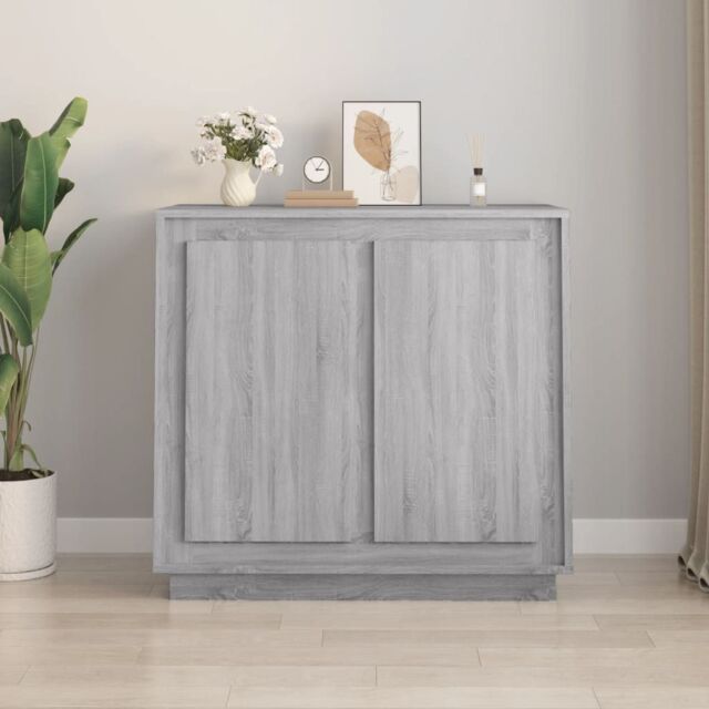 Berkfield Home Sideboard Grey Sonoma 80x34x75 cm Engineered Wood - Size: 80 x 34 x 75 cm - image 1