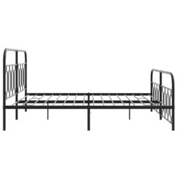 Berkfield Home Metal Bed Frame without Mattress with Footboard Black 183x213cm - Size: 183x213 cm - thumbnail 5