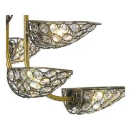 Netlighting Ashton Semi Flush Ceiling Pendant 8 Light Antique Brass Crystal in Bronze - thumbnail 8