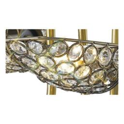 Netlighting Ashton Semi Flush Ceiling Pendant 8 Light Antique Brass Crystal in Bronze - thumbnail 9