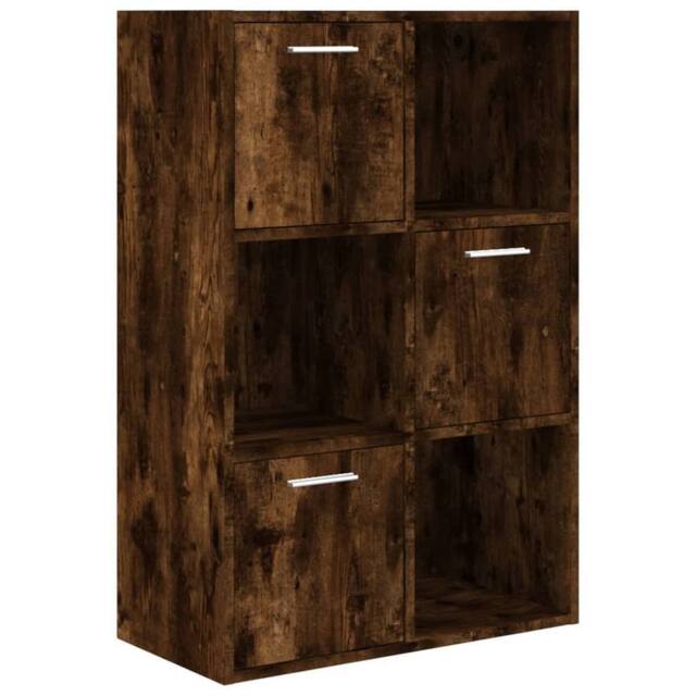 Berkfield Home Storage Cabinet Smoked Oak 60x29.5x90 cm in Brown - image 1