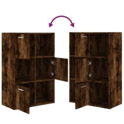 Berkfield Home Storage Cabinet Smoked Oak 60x29.5x90 cm in Brown - thumbnail 5