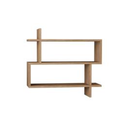 CALICOSY Wall-Mounted Hanging Shelf In Oak Wood Finish, 70 Cm Wide - PARALEL in Light Brown