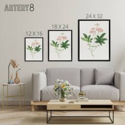 "Artery8 Shimotsuke Flower Framed Canvas Wall Art Print Vintage Japan Botanical in Pink - Size: W18"" x H24""" - thumbnail 4