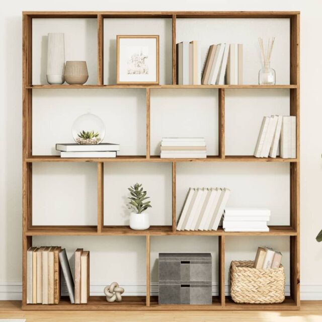 Berkfield Home Book Cabinet Artisian Oak 132x29x141.5 cm Engineered Wood in Brown - image 1