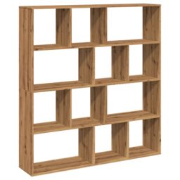 Berkfield Home Book Cabinet Artisian Oak 132x29x141.5 cm Engineered Wood in Brown - thumbnail 2