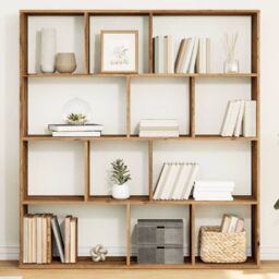 Berkfield Home Book Cabinet Artisian Oak 132x29x141.5 cm Engineered Wood in Brown - thumbnail 1