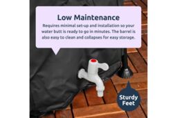 idooka 250L Collapsible Water Butt with Tap & Hose Connector in Black - thumbnail 5