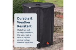 idooka 250L Collapsible Water Butt with Tap & Hose Connector in Black - thumbnail 3