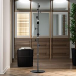 Pirlo Plush Marble Base Adjustable Coat Stand With 8 Hooks Black - thumbnail 3