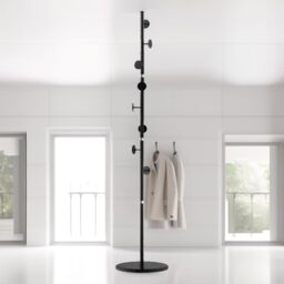 Pirlo Plush Marble Base Adjustable Coat Stand With 8 Hooks Black - thumbnail 4