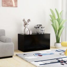 Berkfield Home Storage Chest Black 84x42x46 cm Engineered Wood - Size: 84 x 42 x 46 cm - thumbnail 4