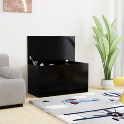 Berkfield Home Storage Chest Black 84x42x46 cm Engineered Wood - Size: 84 x 42 x 46 cm - thumbnail 1