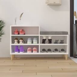 Berkfield Home Shoe Cabinet White 102x36x60 cm Engineered Wood - Size: 102 x 36 x 60 cm - thumbnail 1