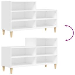 Berkfield Home Shoe Cabinet White 102x36x60 cm Engineered Wood - Size: 102 x 36 x 60 cm - thumbnail 7