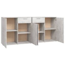 Berkfield Home Sideboard Concrete Grey 160x36x75 cm Engineered Wood - Size: 160 x 36 x 75 cm - thumbnail 8