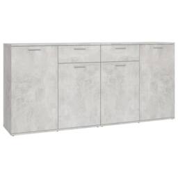 Berkfield Home Sideboard Concrete Grey 160x36x75 cm Engineered Wood - Size: 160 x 36 x 75 cm - thumbnail 3
