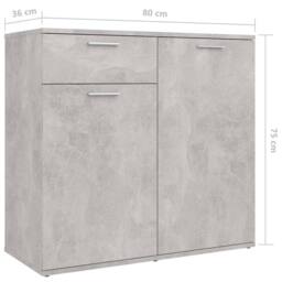 Berkfield Home Sideboard Concrete Grey 160x36x75 cm Engineered Wood - Size: 160 x 36 x 75 cm - thumbnail 9