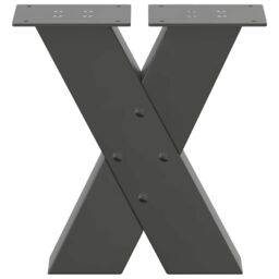 Berkfield Home Coffee Table Legs X-Shaped 2 pcs Anthracite 40x(30-31) cm Steel in Black - thumbnail 5