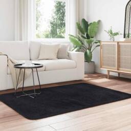 Berkfield Home Shaggy Rug High Pile NAVARRA Black 120x170 cm Polyester - Size: Medium - thumbnail 1