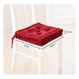 Coopers of Stortford Dining Chair Booster Cushion - Velvet Seat Pad - Spring-Back Filling in Burgundy - thumbnail 5