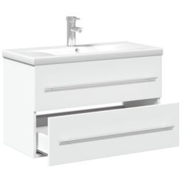 Berkfield Home Bathroom Sink Cabinet with Built-in Basin White - thumbnail 5
