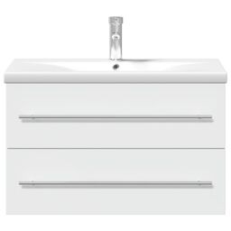 Berkfield Home Bathroom Sink Cabinet with Built-in Basin White - thumbnail 4