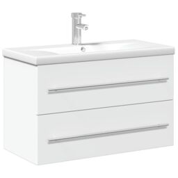 Berkfield Home Bathroom Sink Cabinet with Built-in Basin White - thumbnail 2