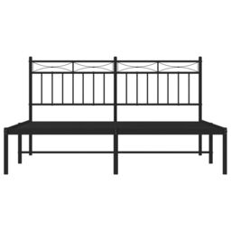 Berkfield Home Metal Bed Frame with Headboard Black 160x200 cm - thumbnail 5