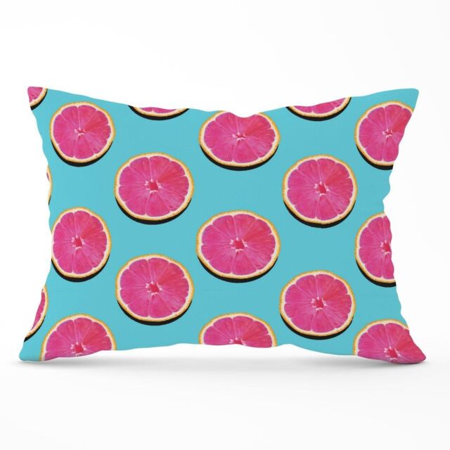 Warren Reed - Designer Fruity Pattern Of Pink Grapefruit Cushions - Size: 45 cm x 45 cm - image 1