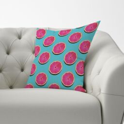 Warren Reed - Designer Fruity Pattern Of Pink Grapefruit Cushions - Size: 45 cm x 45 cm - thumbnail 3
