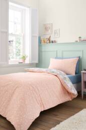 Belle & Boo 'Meadow Bunnies' Reversible Cotton Duvet Cover Set in Blue - Size: Single - thumbnail 2