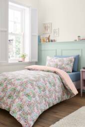 Belle & Boo 'Meadow Bunnies' Reversible Cotton Duvet Cover Set in Blue - Size: Single - thumbnail 1