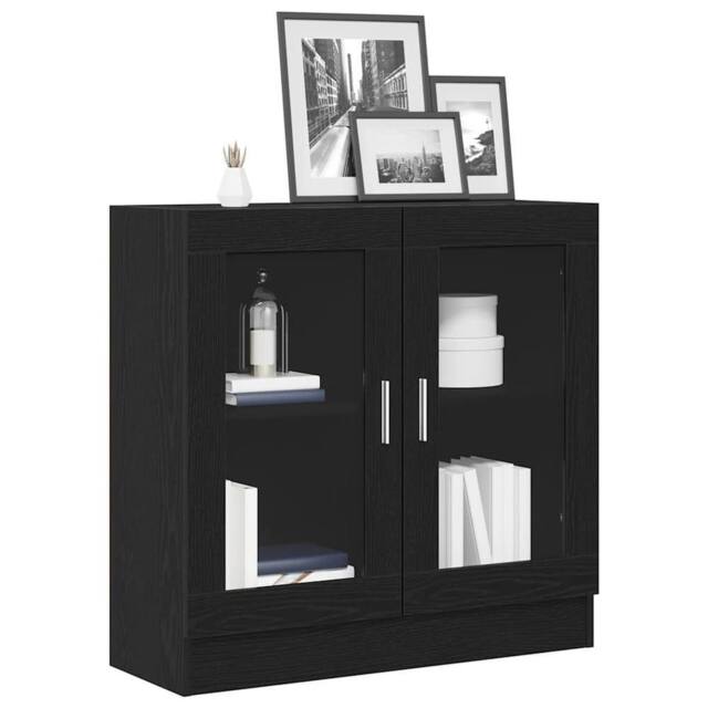 Berkfield Home Modern Book Cabinet - Black Oak, 82.5 x 30.5 x 80 cm, Made of Eng - Size: 82.5 x 30.5 x 80 cm - image 1