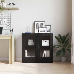 Berkfield Home Modern Book Cabinet - Black Oak, 82.5 x 30.5 x 80 cm, Made of Eng - Size: 82.5 x 30.5 x 80 cm - thumbnail 4