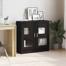 Berkfield Home Modern Book Cabinet - Black Oak, 82.5 x 30.5 x 80 cm, Made of Eng - Size: 82.5 x 30.5 x 80 cm - thumbnail 2