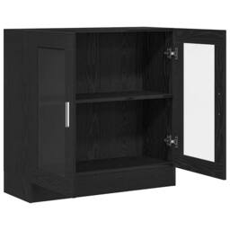 Berkfield Home Modern Book Cabinet - Black Oak, 82.5 x 30.5 x 80 cm, Made of Eng - Size: 82.5 x 30.5 x 80 cm - thumbnail 5